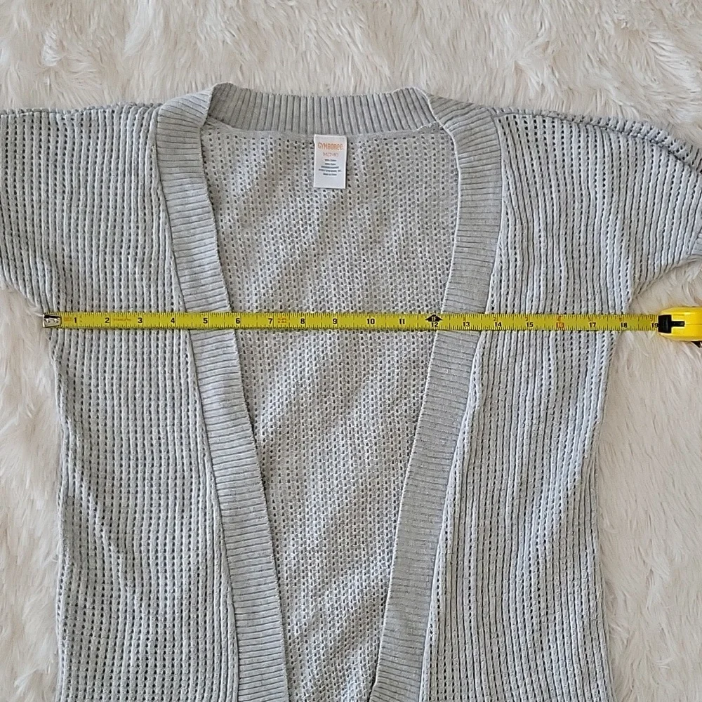 Gymboree Light Gray Open Front Cardigan Sweater Girls Size 7/8